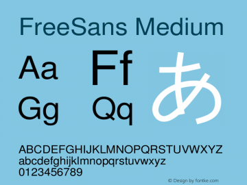 FreeSans Medium Version $Revision: 1.28 $ Font Sample