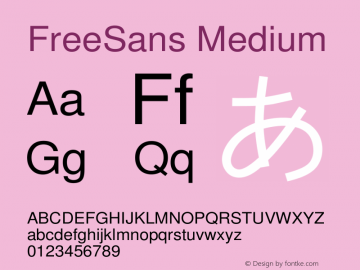 FreeSans Medium Version $Revision: 1.22 $ Font Sample