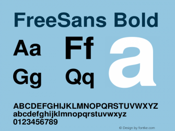 FreeSans Bold Version $Revision: 1.37 $ Font Sample