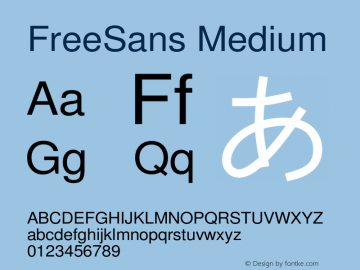 FreeSans Medium Version $Revision: 1.61 $ Font Sample