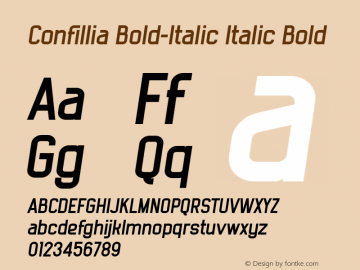 ConfilliaBoldItalic-ItaBold Version 1.000图片样张