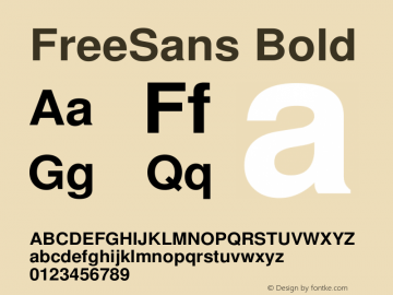 FreeSans Bold Version $Revision: 1.46 $ Font Sample