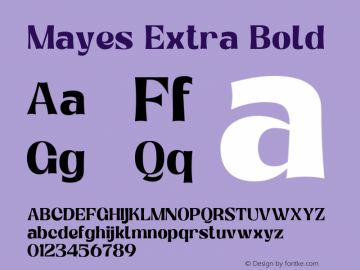 Mayes Extra Bold Version 1.000;FEAKit 1.0图片样张