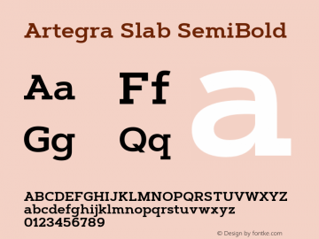 Artegra Slab SemiBold Version 1.000 Font Sample