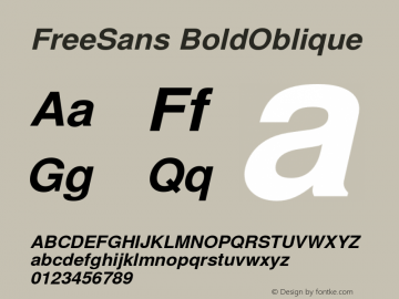 FreeSans BoldOblique Version $Revision: 1.46 $ Font Sample