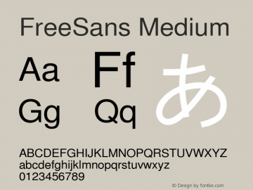FreeSans Medium Version $Revision: 1.136 $ Font Sample