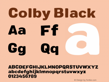 Colby Black Version 1.000;PS 001.000;hotconv 1.0.88;makeotf.lib2.5.64775图片样张