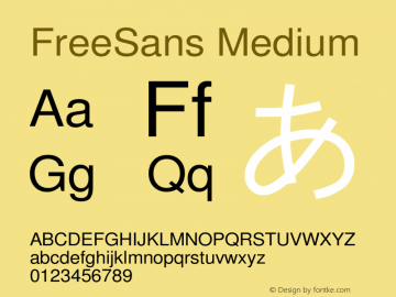 FreeSans Medium Version $Revision: 1.141 $ Font Sample