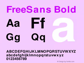 FreeSans Bold Version $Revision: 1.105 $ Font Sample