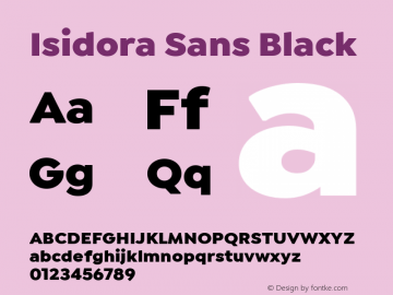 Isidora Sans Black Version 1.000;PS 001.000;hotconv 1.0.88;makeotf.lib2.5.64775 Font Sample