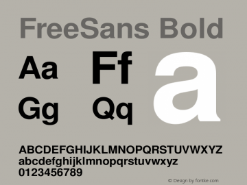 FreeSans Bold Version $Revision: 1.146 $ Font Sample