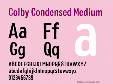 Colby Condensed Medium Version 1.000;PS 001.000;hotconv 1.0.88;makeotf.lib2.5.64775图片样张