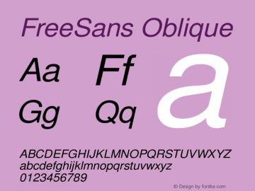 FreeSans Oblique Version $Revision: 1.130 $图片样张