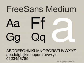 FreeSans Medium Version $Revision: 1.256 $图片样张