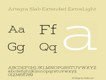 Artegra Slab Ex ExtraLight Version 1.000图片样张