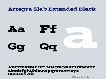 Artegra Slab Ex Black Version 1.000 Font Sample