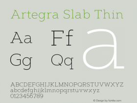 Artegra Slab Thin Version 1.000 Font Sample