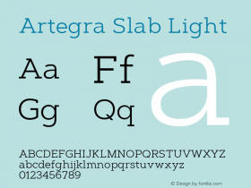 Artegra Slab Light Version 1.000 Font Sample