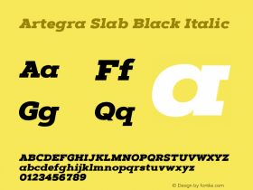 Artegra Slab Black Italic Version 1.000 Font Sample