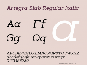 Artegra Slab Regular Italic Version 1.000 Font Sample