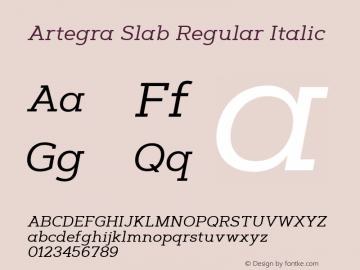 Artegra Slab Regular Italic Version 1.000图片样张