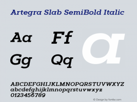 Artegra Slab SemiBold It Version 1.000 Font Sample
