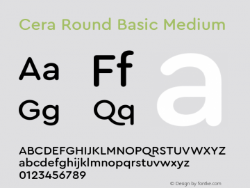 Cera Round Basic Medium Version 1.000 Font Sample