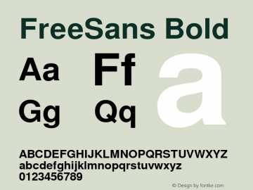 FreeSans Bold Version 0412.2261 Font Sample