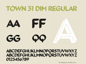 Town 31 Dim Regular Version 1.000 Font Sample