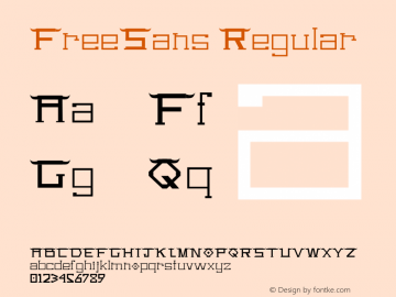 FreeSans Regular Version 1.001 2004 Font Sample