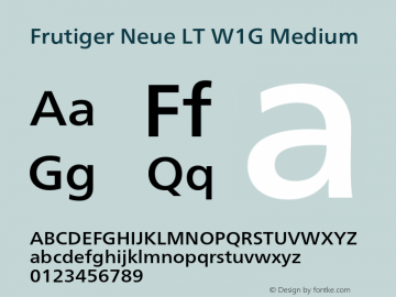 FrutigerNeueLTW1G-Medium Version 2.200 Font Sample