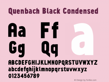 Quenbach Black Condensed Version 1.001 | wf-rip DC20191020 Font Sample