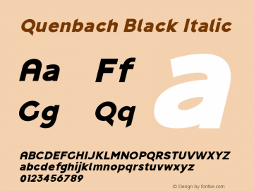 Quenbach Black Italic Version 1.001 | wf-rip DC20191020图片样张
