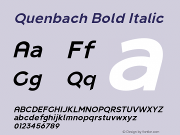 Quenbach Bold Italic Version 1.001 | wf-rip DC20191020 Font Sample