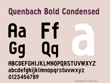 Quenbach Bold Condensed Version 1.001 | wf-rip DC20191020 Font Sample