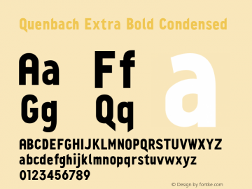 Quenbach Extra Bold Condensed Version 1.001 | wf-rip DC20191020 Font Sample