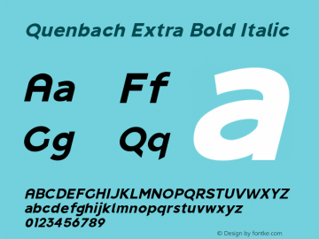 Quenbach Extra Bold Italic Version 1.001 | wf-rip DC20191020 Font Sample