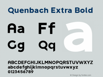 Quenbach Extra Bold Version 1.001 | wf-rip DC20191020 Font Sample