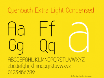 Quenbach Extra Light Condensed Version 1.001 | wf-rip DC20191020 Font Sample