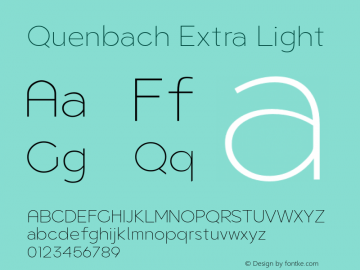 Quenbach Extra Light Version 1.001 | wf-rip DC20191020 Font Sample