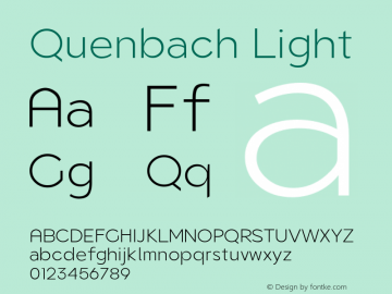 Quenbach Light Version 1.001 | wf-rip DC20191020 Font Sample