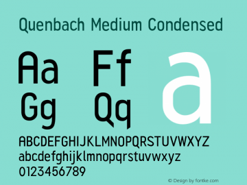 Quenbach Medium Condensed Version 1.001 | wf-rip DC20191020 Font Sample