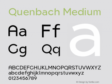 Quenbach Medium Version 1.001 | wf-rip DC20191020 Font Sample
