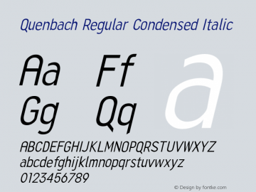 Quenbach Condensed Italic Version 1.001 | wf-rip DC20191020 Font Sample