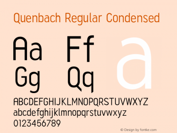Quenbach Condensed Version 1.001 | wf-rip DC20191020 Font Sample