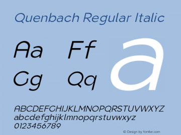 Quenbach Italic Version 1.001 | wf-rip DC20191020 Font Sample
