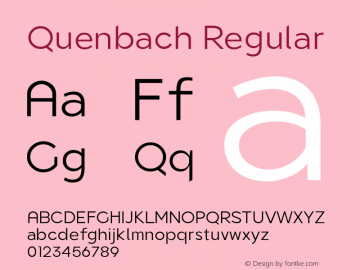 Quenbach Regular Version 1.001 | wf-rip DC20191020 Font Sample