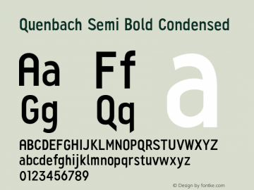 Quenbach Semi Bold Condensed Version 1.001 | wf-rip DC20191020 Font Sample