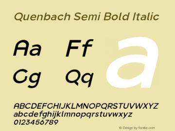 Quenbach Semi Bold Italic Version 1.001 | wf-rip DC20191020 Font Sample