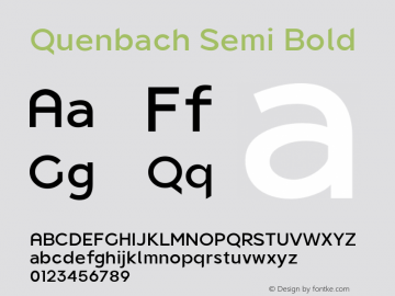 Quenbach Semi Bold Version 1.001 | wf-rip DC20191020 Font Sample